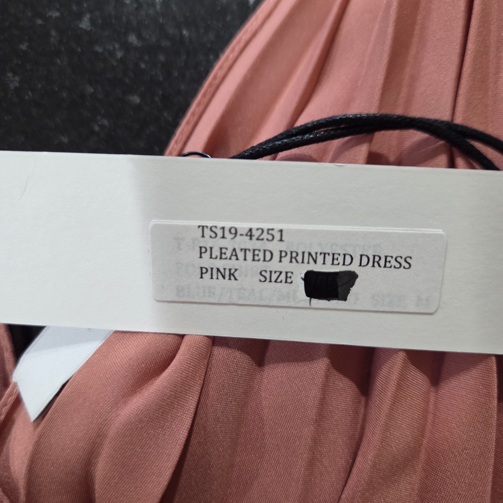 Tome V-Neck Coral Pleated Maxi Dress with Colorblock Stripes - Size XL - Picture 10 of 12